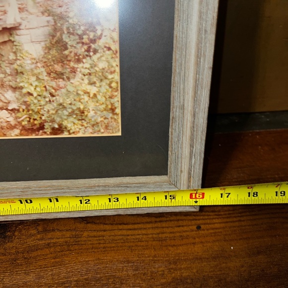 Vintage Rustic Country Mill Print Gray/ Blue Frame W/ Hanger - Picture 10 of 11